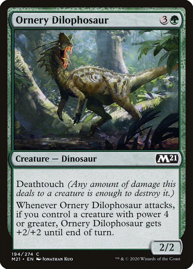 Ornery Dilophosaur [Core Set 2021] | Black Swamp Games