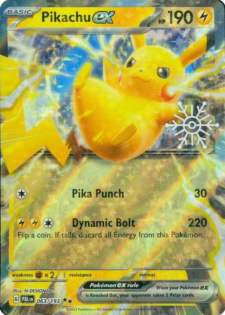 Pikachu ex (063/193) (Holiday Calendar) [Miscellaneous Cards] | Black Swamp Games