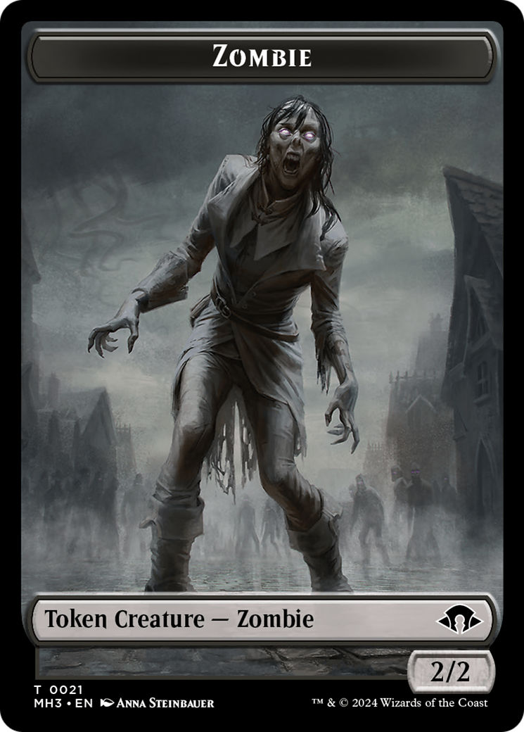 Zombie // Energy Reserve Double-Sided Token [Modern Horizons 3 Tokens] | Black Swamp Games