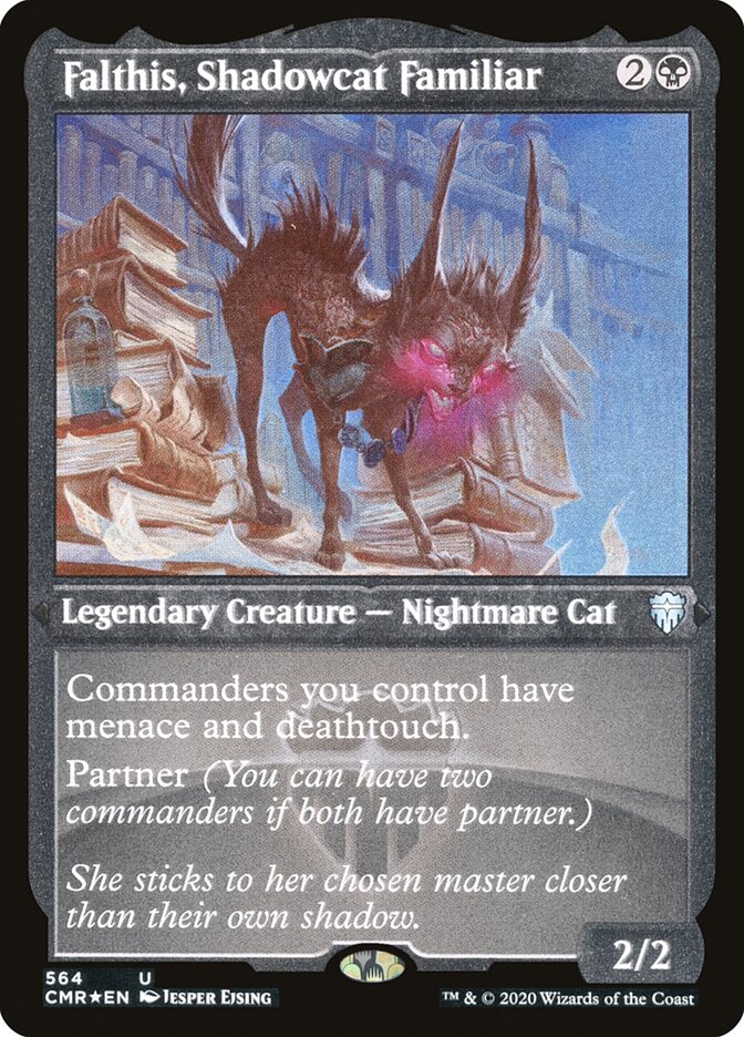Falthis, Shadowcat Familiar (Etched) [Commander Legends] | Black Swamp Games