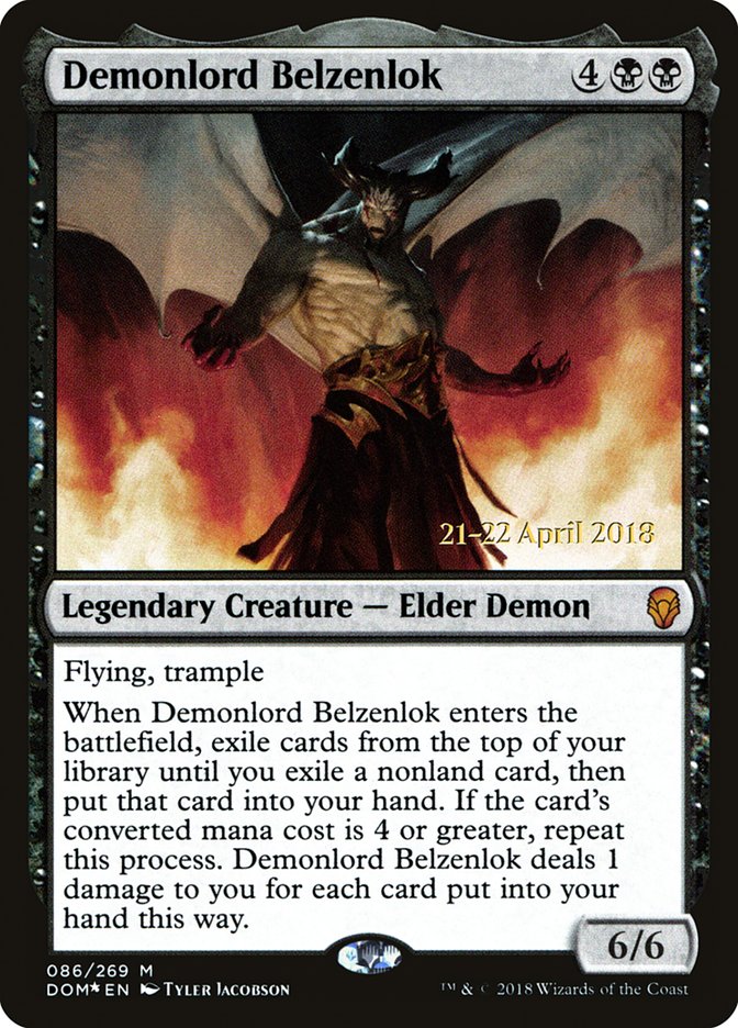 Demonlord Belzenlok [Dominaria Prerelease Promos] | Black Swamp Games
