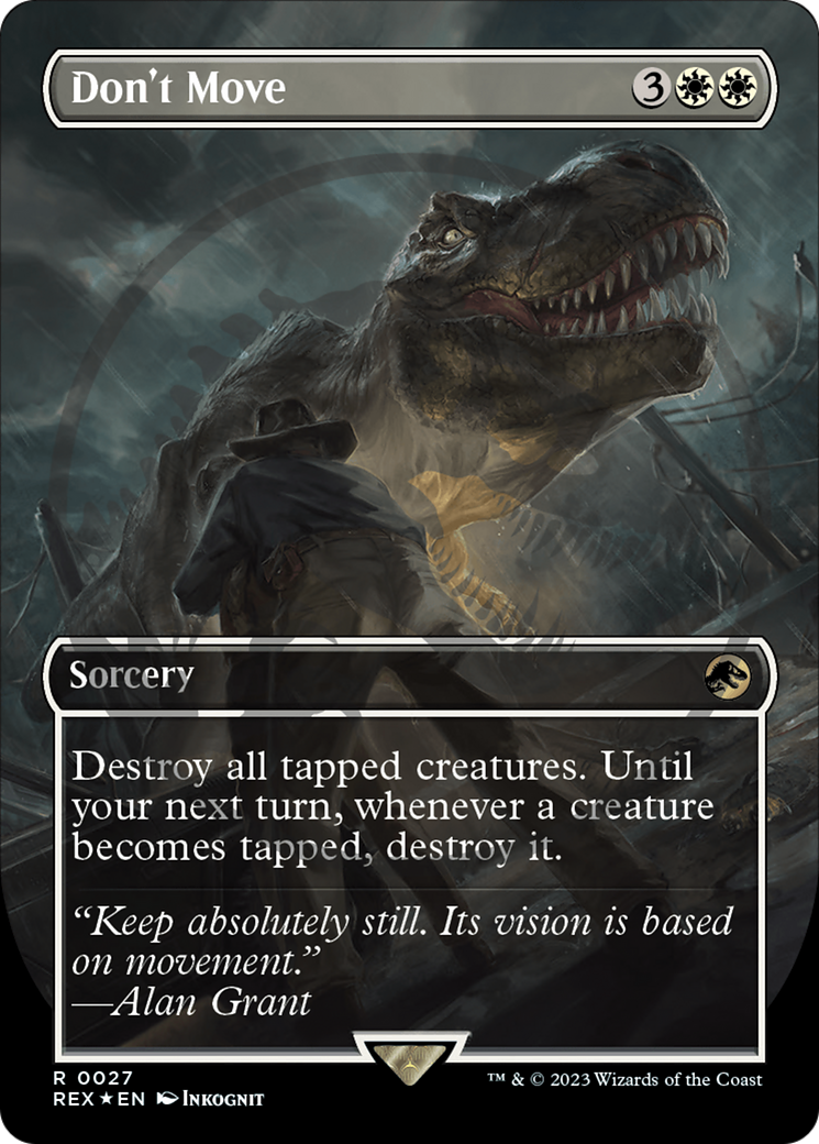 Don't Move (Emblem) (Borderless) [Jurassic World Collection Tokens] | Black Swamp Games