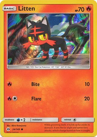 Litten (24/149) (Water Web Holo) [Sun & Moon: Base Set] | Black Swamp Games