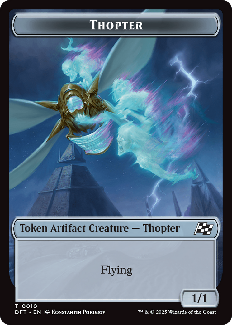 Golem (0014) // Thopter (0010) Double-Sided Token [Aetherdrift Tokens] | Black Swamp Games