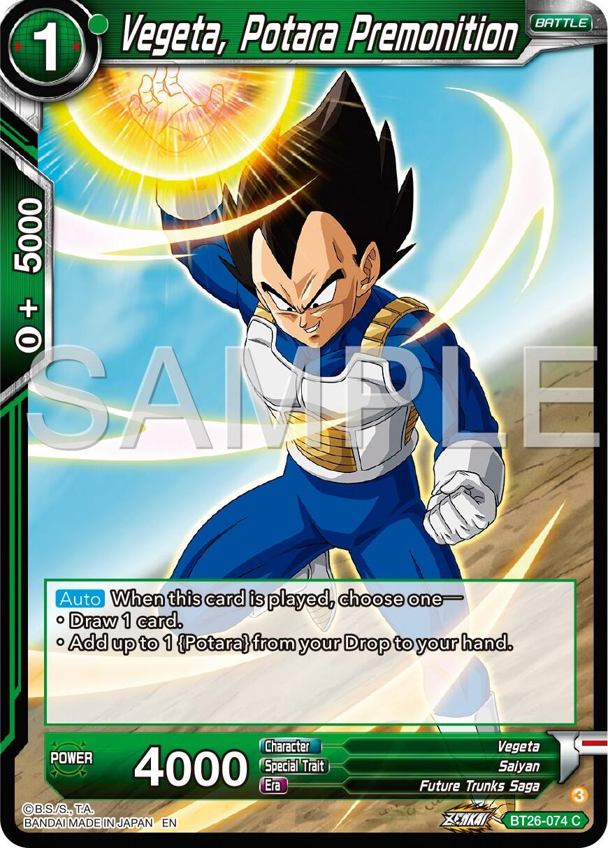 Vegeta, Potara Premonition (BT26-074) [Ultimate Advent] | Black Swamp Games