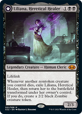 Liliana, Heretical Healer // Liliana, Defiant Necromancer [Commander Collection: Black] | Black Swamp Games