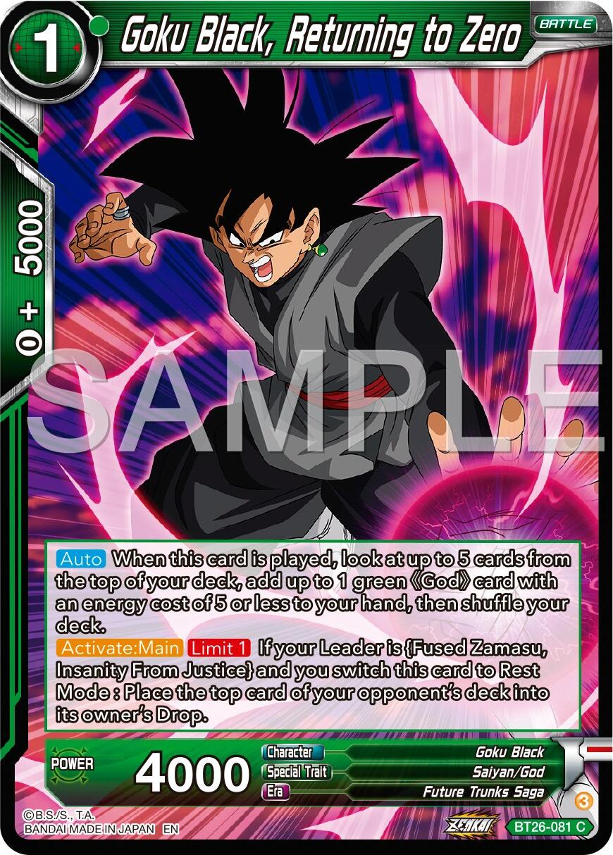 Goku Black, Returning to Zero (BT26-081) [Ultimate Advent] | Black Swamp Games