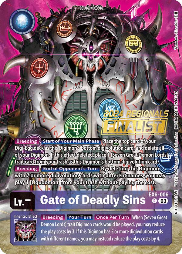 Gate of Deadly Sins [EX6-006] (2024 Regionals Finalist) [Infernal Ascension] | Black Swamp Games