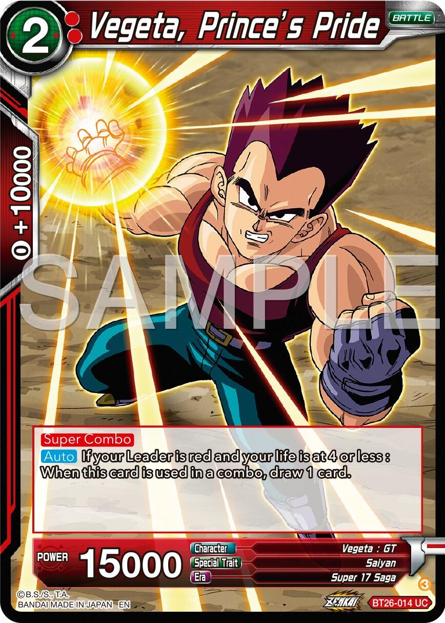 Vegeta, Prince's Pride (BT26-014) [Ultimate Advent] | Black Swamp Games