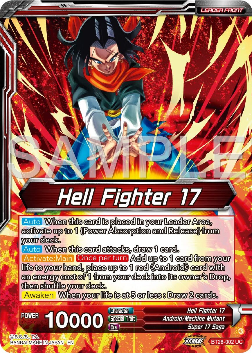 Hell Fighter 17 // Super 17, Anti-Saiyan Killing Machine (BT26-002) [Ultimate Advent] | Black Swamp Games