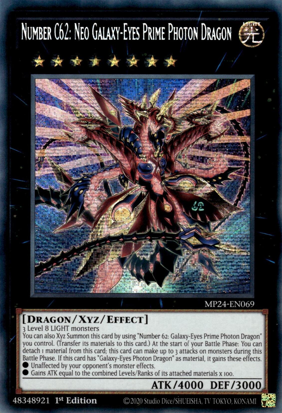 Number C62: Neo Galaxy-Eyes Prime Photon Dragon [MP24-EN069] Prismatic Secret Rare | Black Swamp Games