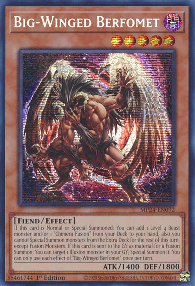 Big-Winged Berfomet [MP24-EN092] Prismatic Secret Rare | Black Swamp Games