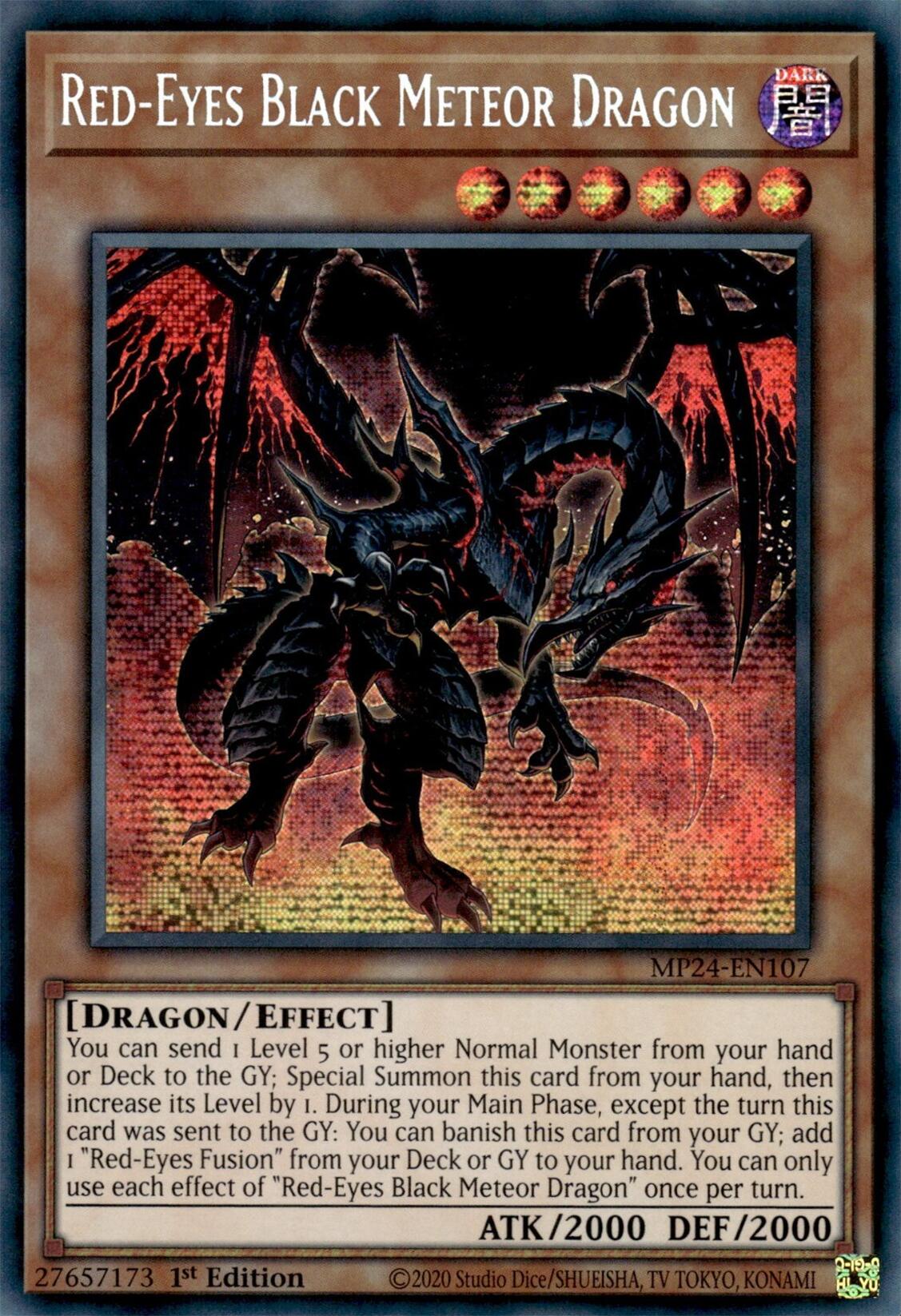 Red-Eyes Black Meteor Dragon [MP24-EN107] Prismatic Secret Rare | Black Swamp Games