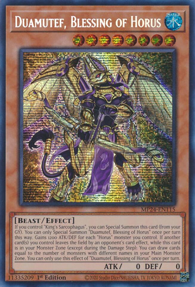 Duamutef, Blessing of Horus [MP24-EN115] Prismatic Secret Rare | Black Swamp Games