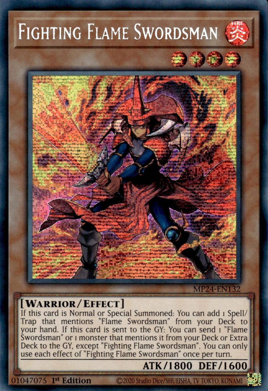 Fighting Flame Swordsman [MP24-EN132] Prismatic Secret Rare | Black Swamp Games