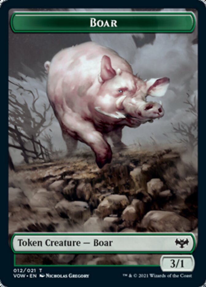 Wolf (011) // Boar Double-Sided Token [Innistrad: Crimson Vow Tokens] | Black Swamp Games