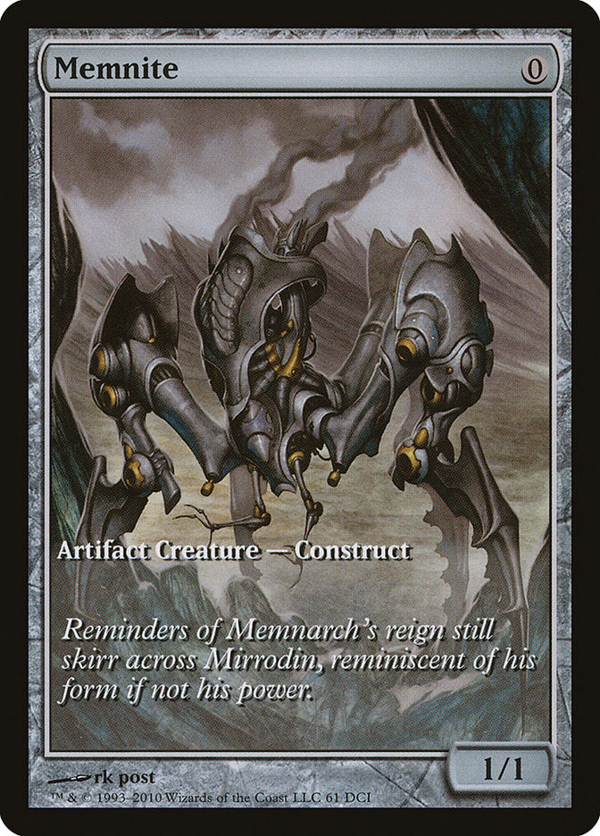 Memnite (Game Day) (Extended Art) [Scars of Mirrodin Promos] | Black Swamp Games