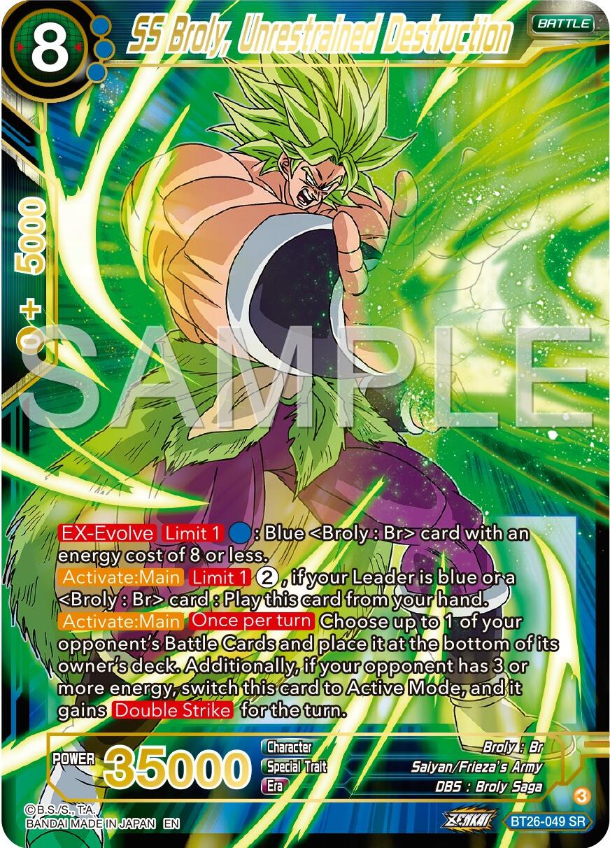 SS Broly, Unrestrained Destruction (BT26-049) [Ultimate Advent] | Black Swamp Games