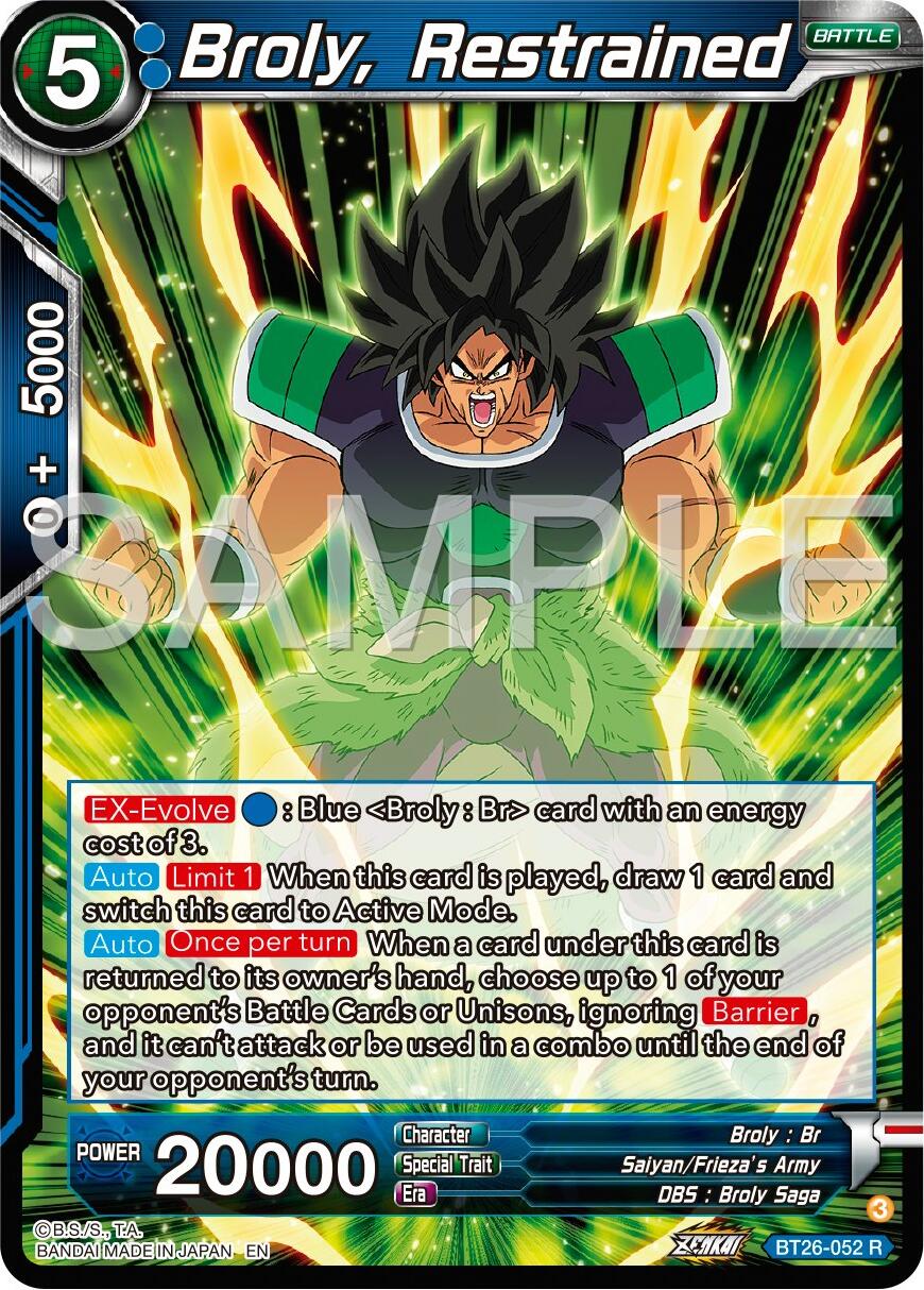 Broly, Restrained (BT26-052) [Ultimate Advent] | Black Swamp Games