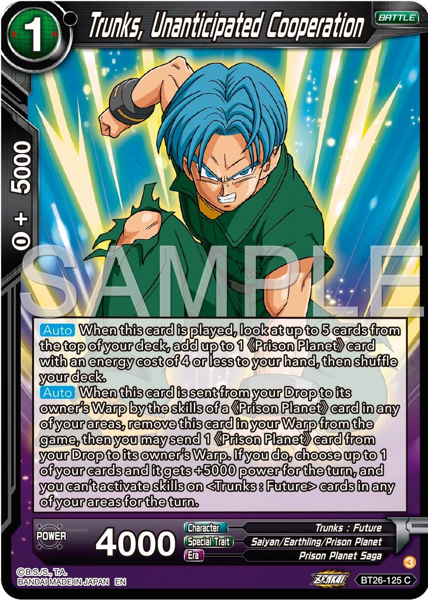 Trunks, Unanticipated Cooperation (BT26-125) [Ultimate Advent] | Black Swamp Games