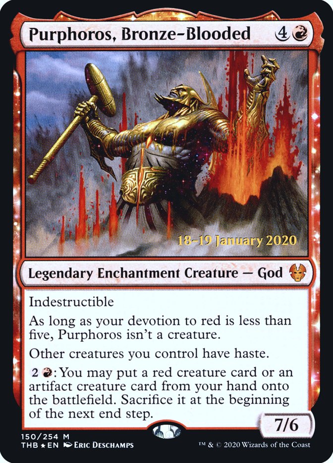 Purphoros, Bronze-Blooded [Theros Beyond Death Prerelease Promos] | Black Swamp Games