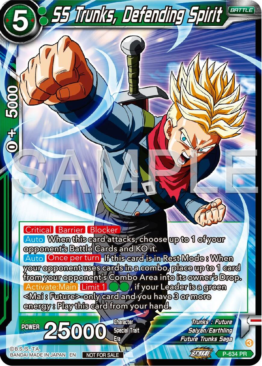 SS Trunks, Defending Spirit (Zenkai Series Tournament Pack Vol.9) (P-634) [Promotion Cards] | Black Swamp Games