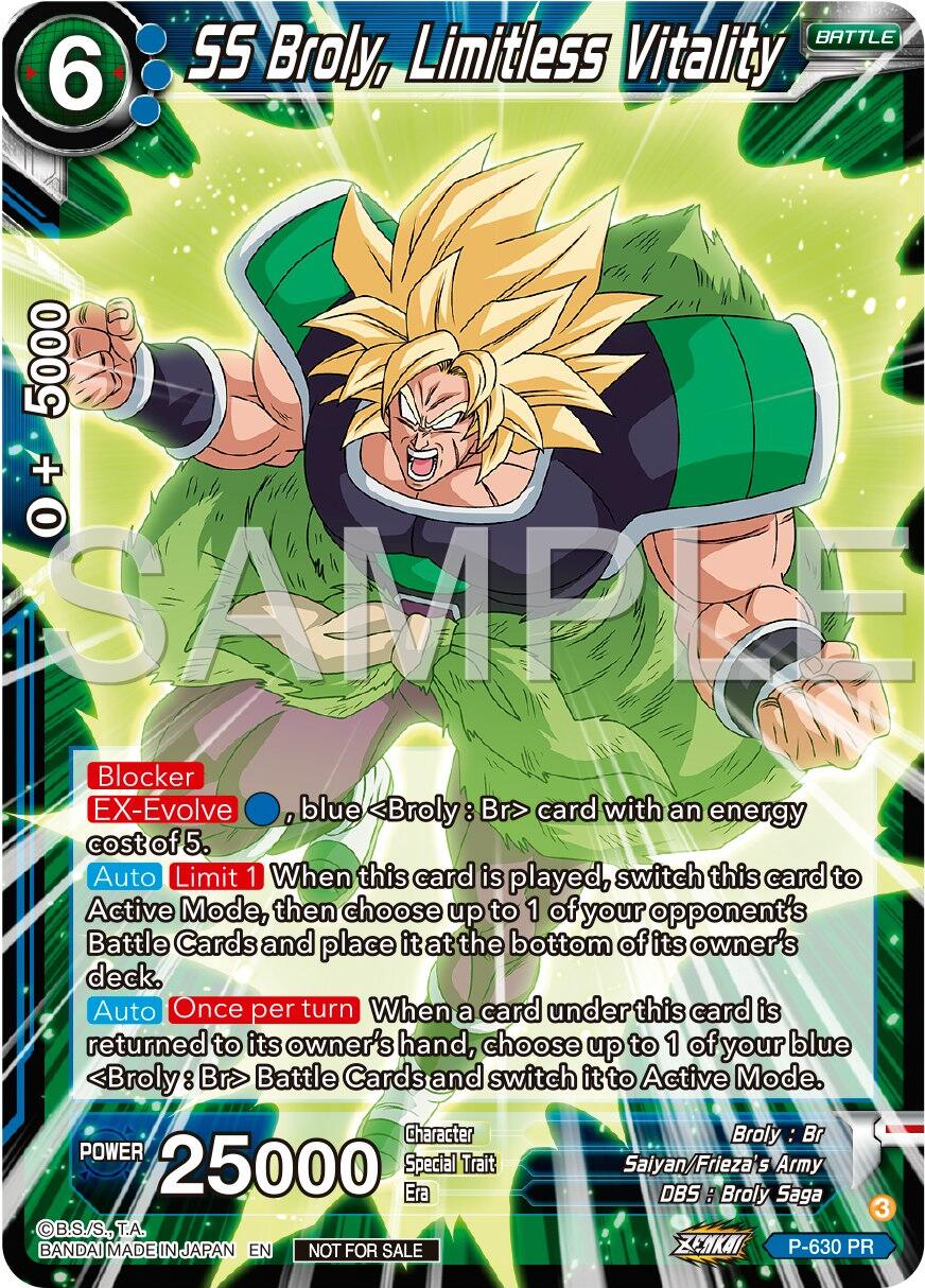 SS Broly, Limitless Vitality (Zenkai Series Tournament Pack Vol.9) (P-630) [Promotion Cards] | Black Swamp Games