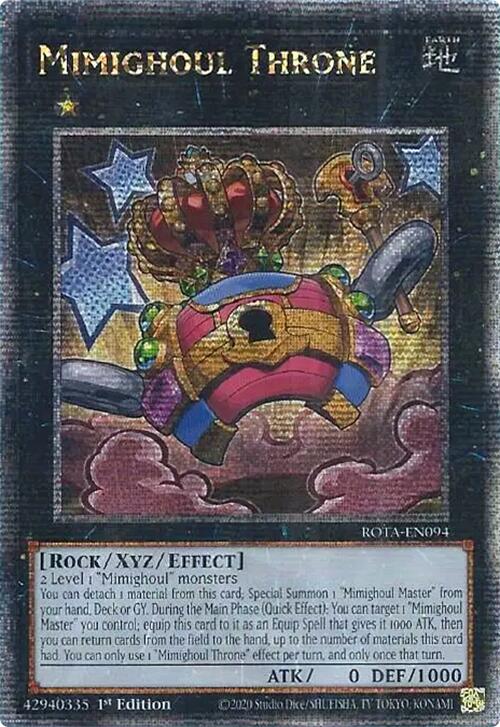 Mimighoul Throne (Quarter Century Secret Rare) [ROTA-EN094] Quarter Century Secret Rare | Black Swamp Games