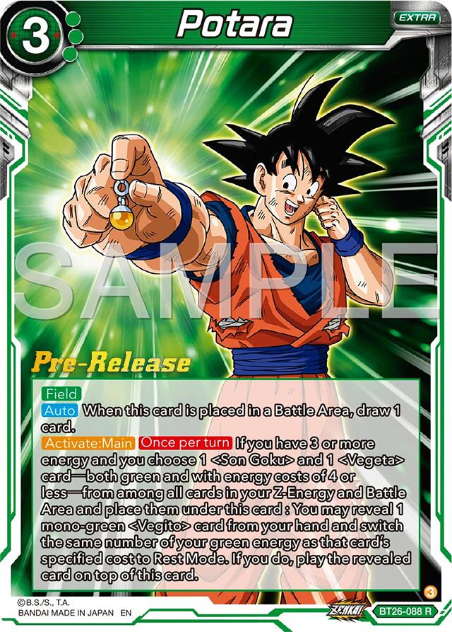 Potara (BT26-088) [Ultimate Advent Prerelease Promos] | Black Swamp Games