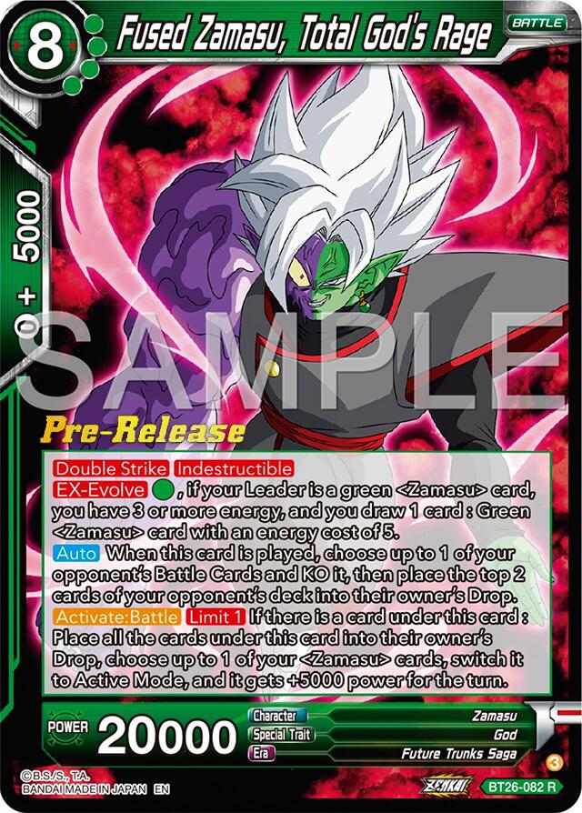 Fused Zamasu, Total God's Rage (BT26-082) [Ultimate Advent Prerelease Promos] | Black Swamp Games