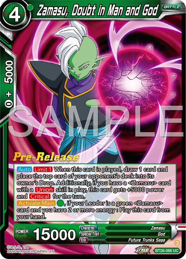 Zamasu, Doubt in Man and God (BT26-086) [Ultimate Advent Prerelease Promos] | Black Swamp Games