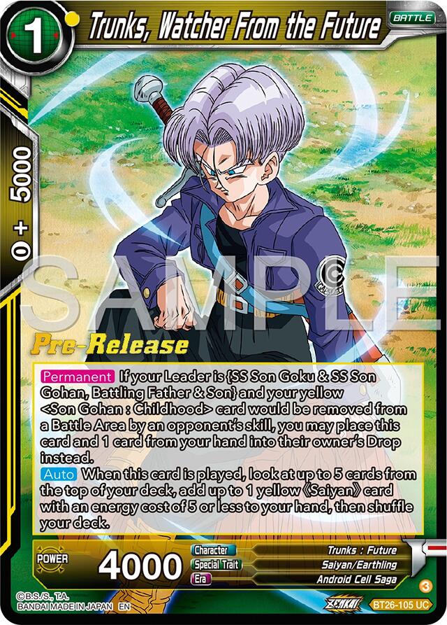 Trunks, Watcher From the Future (BT26-105) [Ultimate Advent Prerelease Promos] | Black Swamp Games