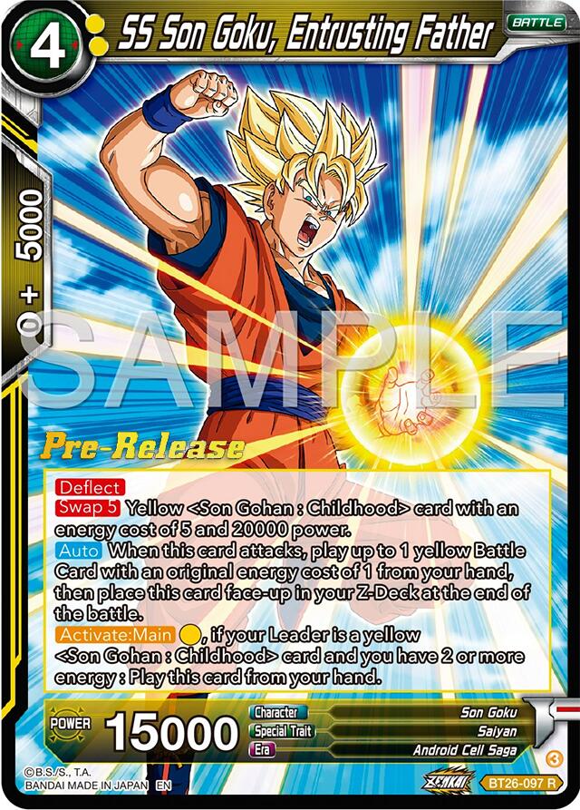 SS Son Goku, Entrusting Father (BT26-097) [Ultimate Advent Prerelease Promos] | Black Swamp Games