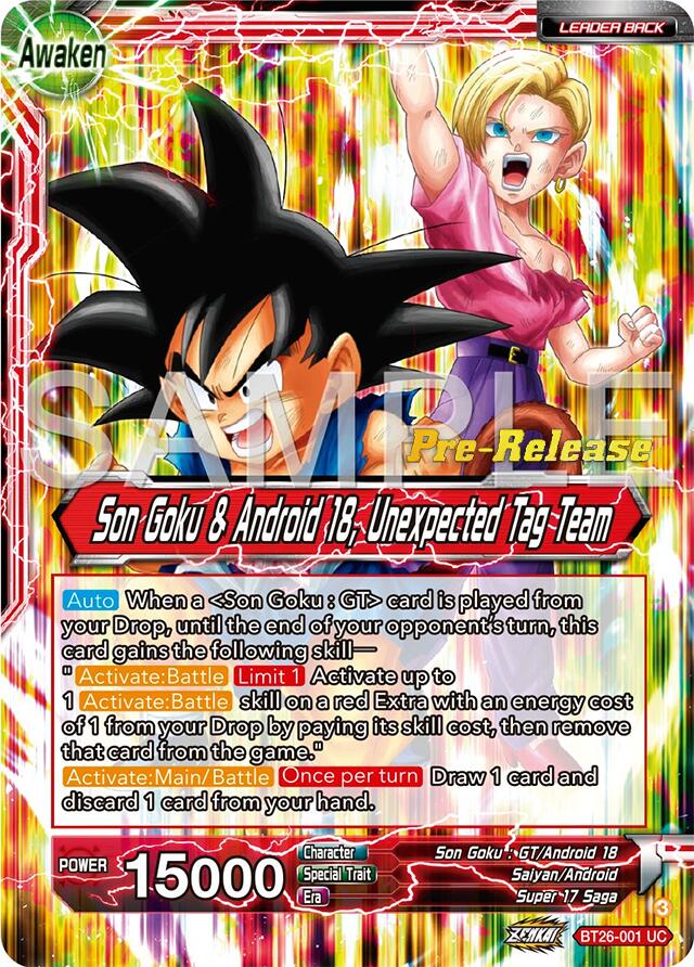 Son Goku // Son Goku & Android 18, Unexpected Tag Team (BT26-001) [Ultimate Advent Prerelease Promos] | Black Swamp Games