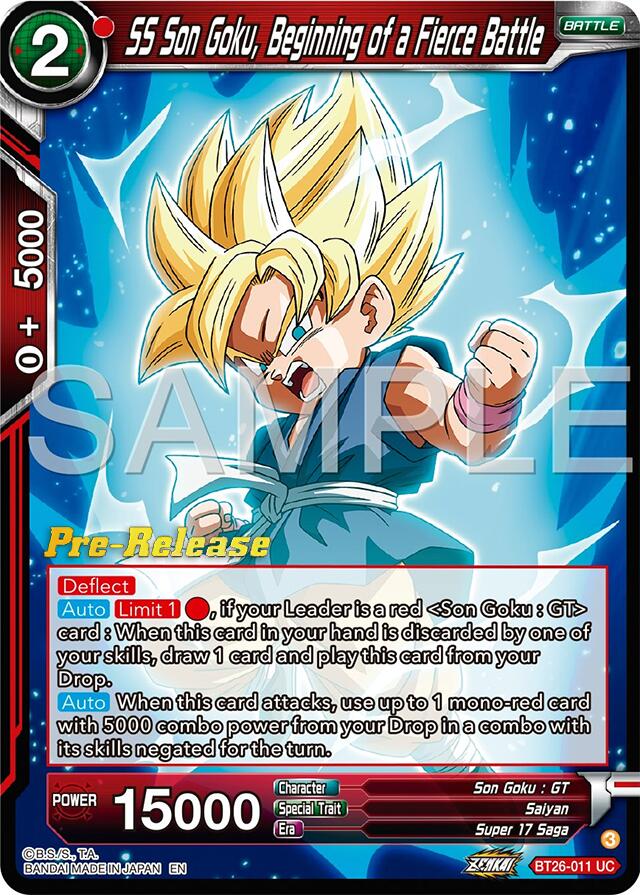 SS Son Goku, Beginning of a Fierce Battle (BT26-011) [Ultimate Advent Prerelease Promos] | Black Swamp Games