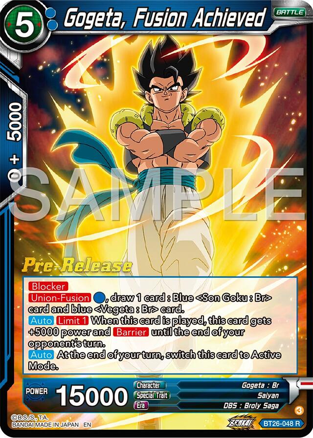 Gogeta, Fusion Achieved (BT26-048) [Ultimate Advent Prerelease Promos] | Black Swamp Games