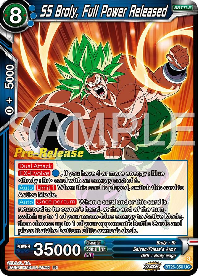 SS Broly, Full Power Released (BT26-050) [Ultimate Advent Prerelease Promos] | Black Swamp Games