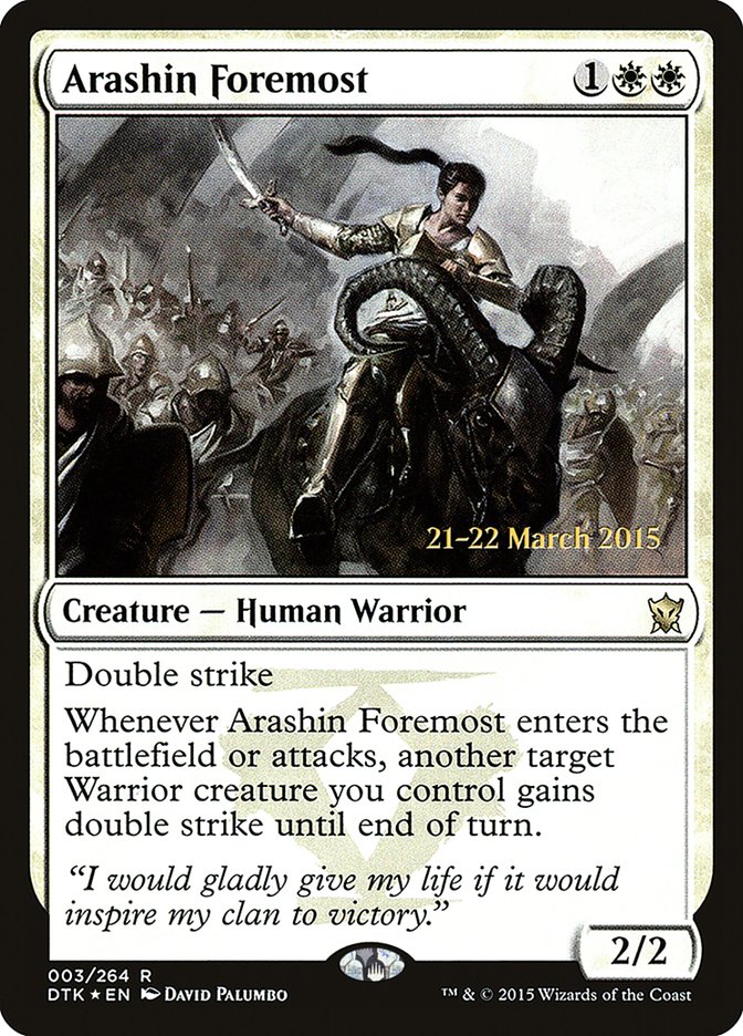 Arashin Foremost [Dragons of Tarkir Prerelease Promos] | Black Swamp Games