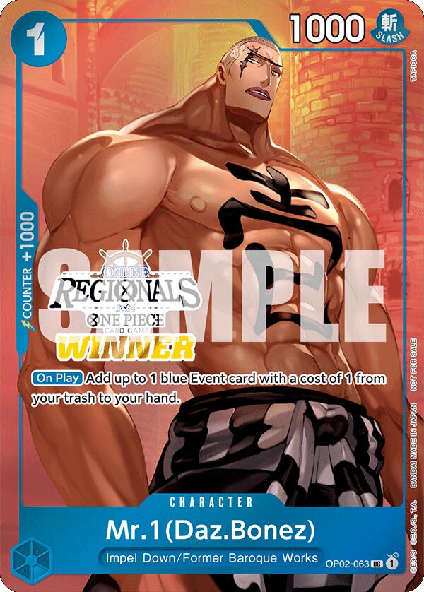 Mr.1 (Daz.Bonez) (Online Regional 2024 Vol. 3) [Winner] [One Piece Promotion Cards] | Black Swamp Games