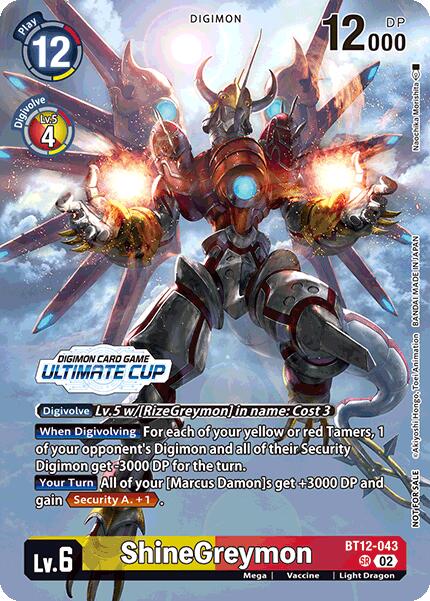 ShineGreymon [BT12-043] (Ultimate Cup 2024) [Across Time] | Black Swamp Games