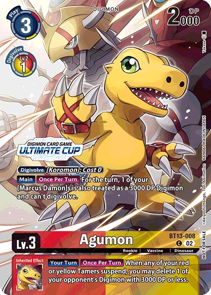 Agumon [BT13-008] (Ultimate Cup 2024) [Versus Royal Knights Booster] | Black Swamp Games