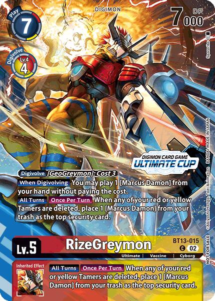 RizeGreymon [BT13-015] (Ultimate Cup 2024) [Versus Royal Knights Booster] | Black Swamp Games