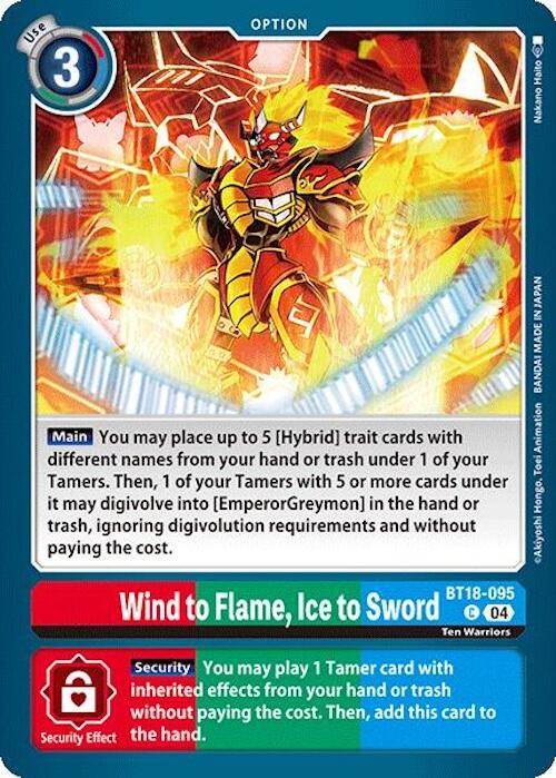 Wind to Flame, Ice to Sword [BT18-095] [Release Special Booster 2.0] | Black Swamp Games