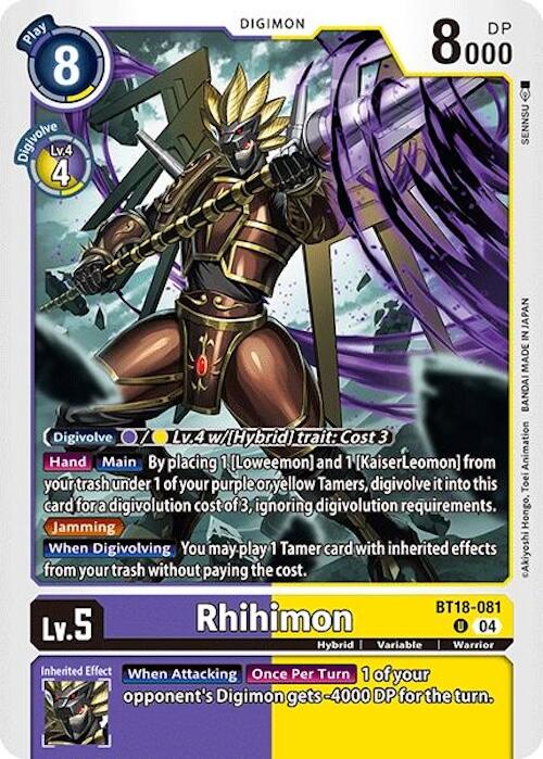 Rhihimon [BT18-081] [Release Special Booster 2.0] | Black Swamp Games