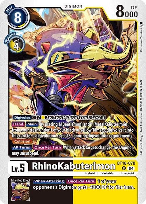 RhinoKabuterimon [BT18-070] [Release Special Booster Ver.2.0] | Black Swamp Games