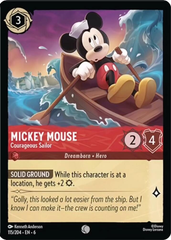 Mickey Mouse - Courageous Sailor (115/204) [Azurite Sea] | Black Swamp Games