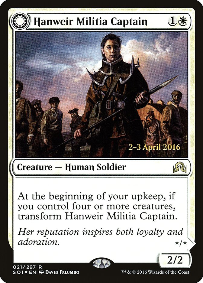 Hanweir Militia Captain // Westvale Cult Leader [Shadows over Innistrad Prerelease Promos] | Black Swamp Games