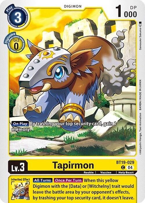 Tapirmon [BT19-029] [Release Special Booster 2.0] | Black Swamp Games