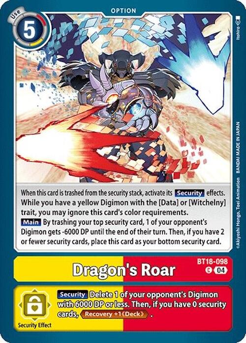 Dragon's Roar [BT18-098] [Release Special Booster 2.0] | Black Swamp Games