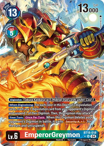 EmperorGreymon [BT18-018] (Alternate Art) [Release Special Booster 2.0] | Black Swamp Games